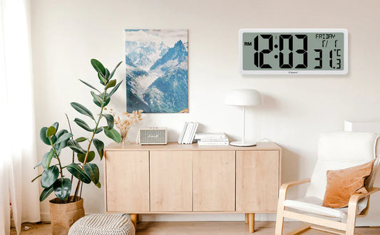 ChronoGlow - Stylish white wall clock with accurate time display