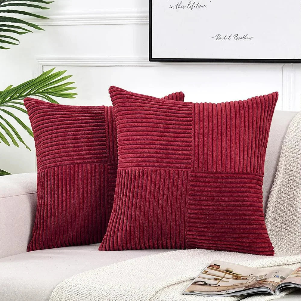 StripeCozy - Zachte Corduroy Kussenhoes voor Woondecoratie