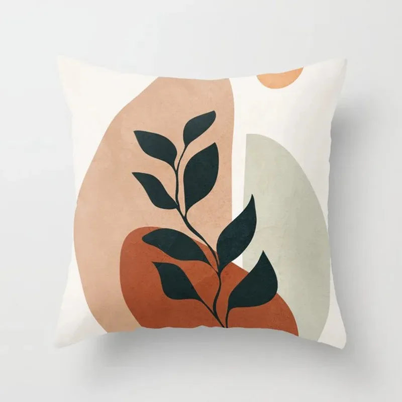 GreenLeaf - Cushion cover with plant motif for Hu decoration 