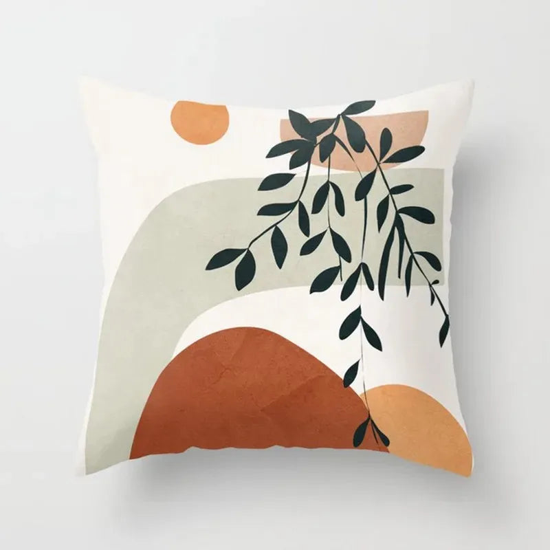 GreenLeaf - Cushion cover with plant motif for Hu decoration 