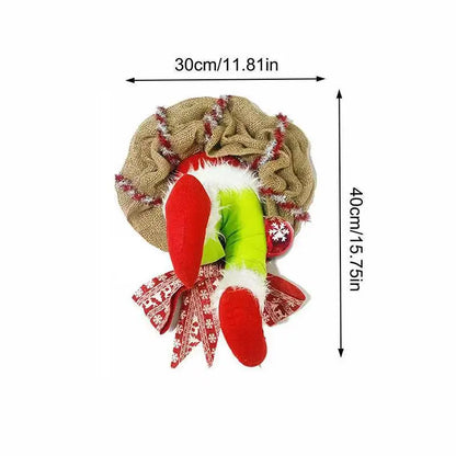 Elf Leg Wreath - Christmas Wreath with Rag Thumb Bones 