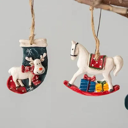 Socks - Christmas Decorations with Elk 