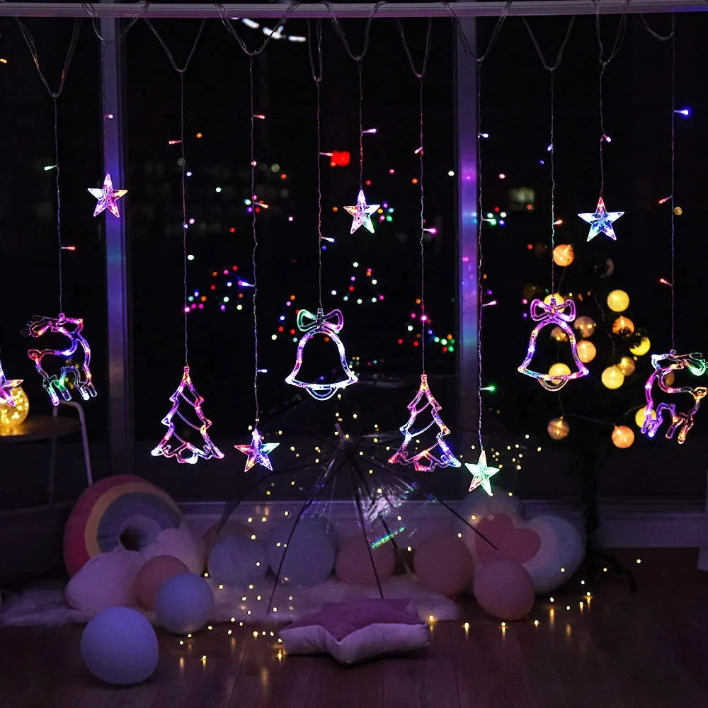 LumieresFestives - Star and Moon Shaped Garland