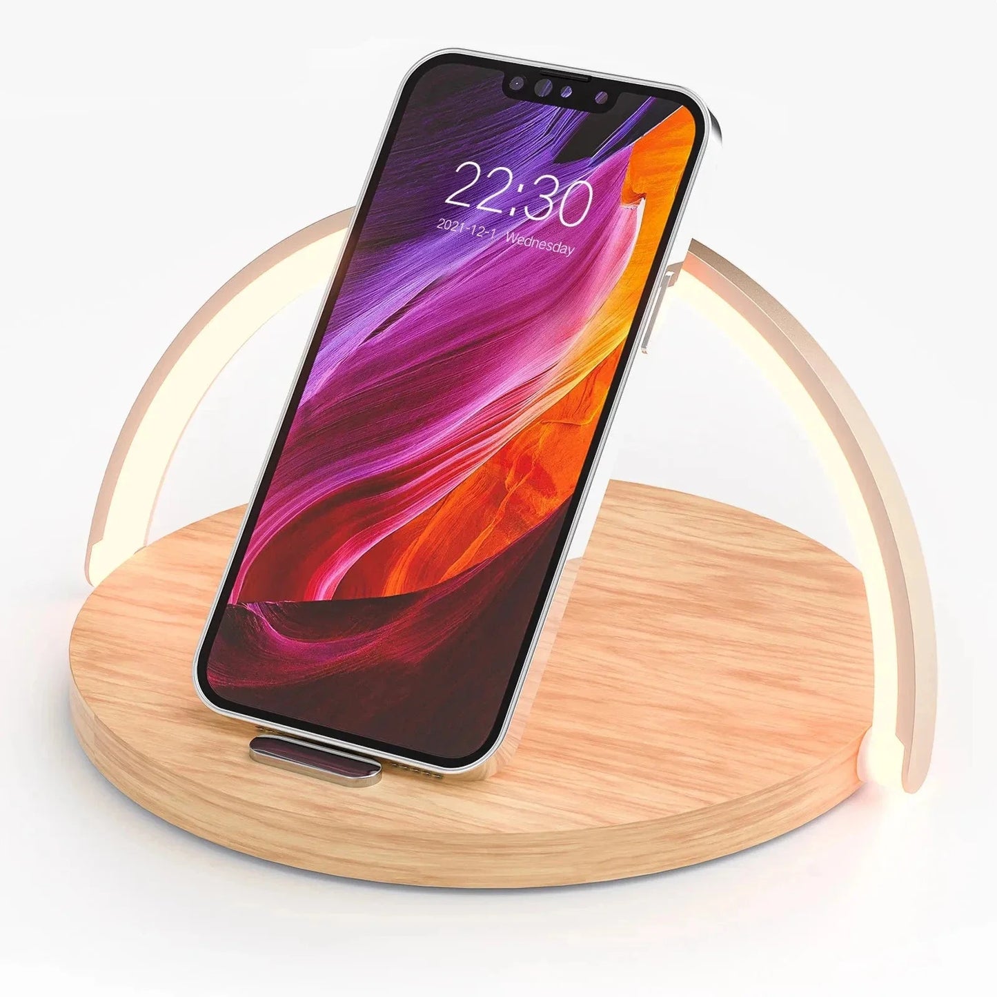 Practical - Wireless Charger 15W with Adjustable Touch Lamp for iPhone and AirPods 