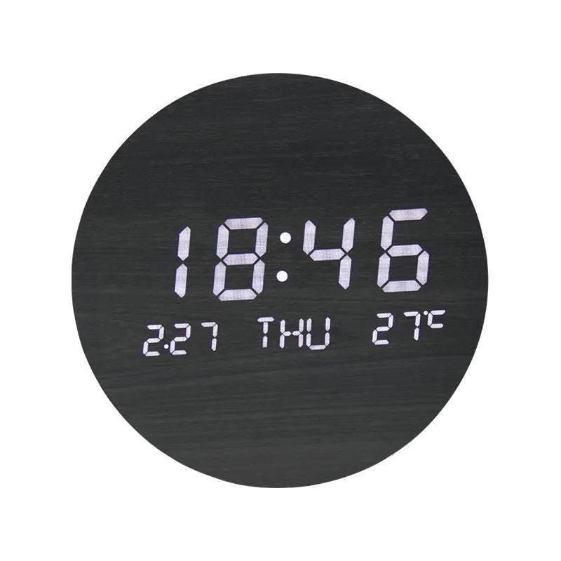 EcoChime – Wooden Desk Clock with Alarm and LED Display