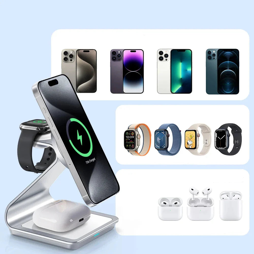 Magnetique - Wireless Charger 3 in 1 30W for iPhone, Apple Watch and AirPods