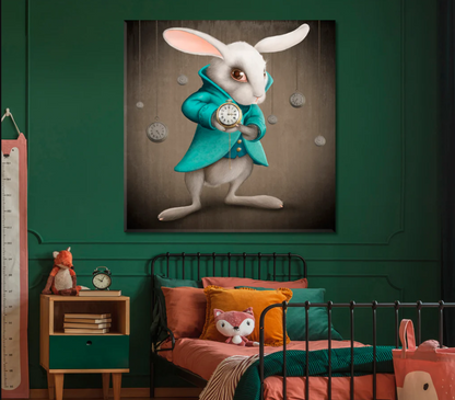 Cute Wall Clock with Rabbit Design