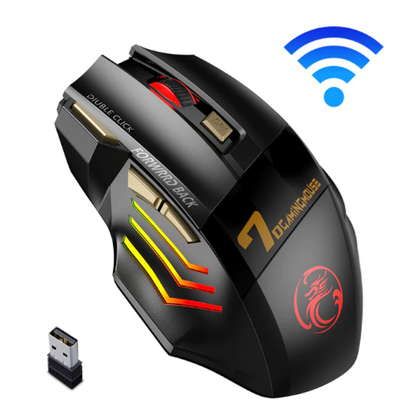 XENON - Draadloze Gaming Muis | Oplaadbaar, Ergonomisch & Stille Bluetooth Muis