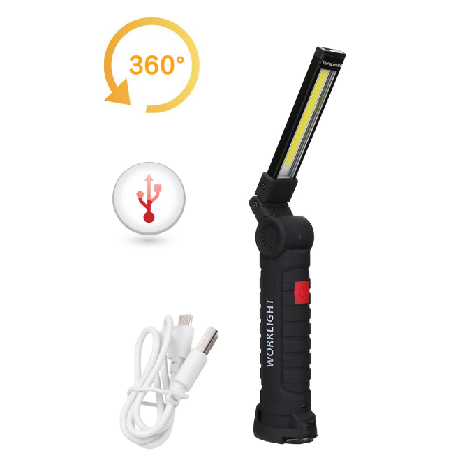 LUMIWORK - Portable LED Work Light with USB Charger | Magnetic Flashlight for Repair and Camping