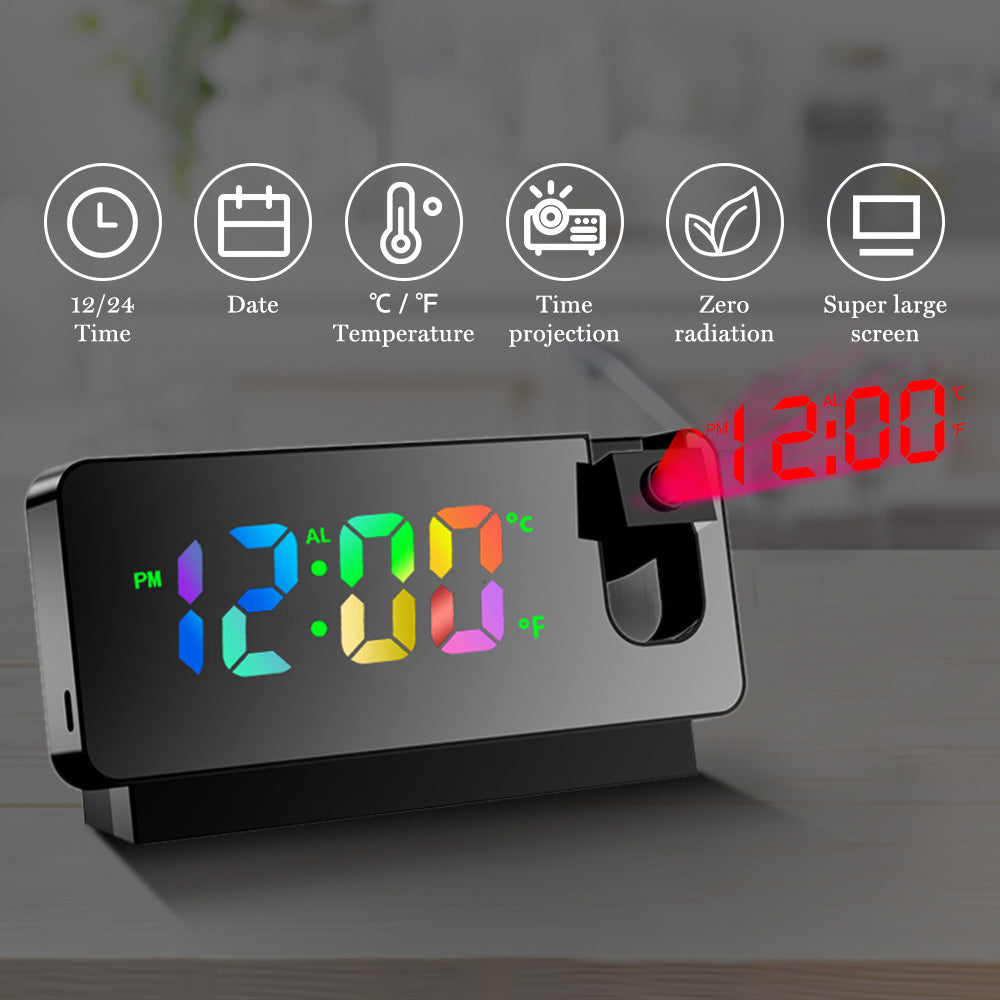 Glow Alarm Clock - Modern LED Ceiling Projection Alarm Clock