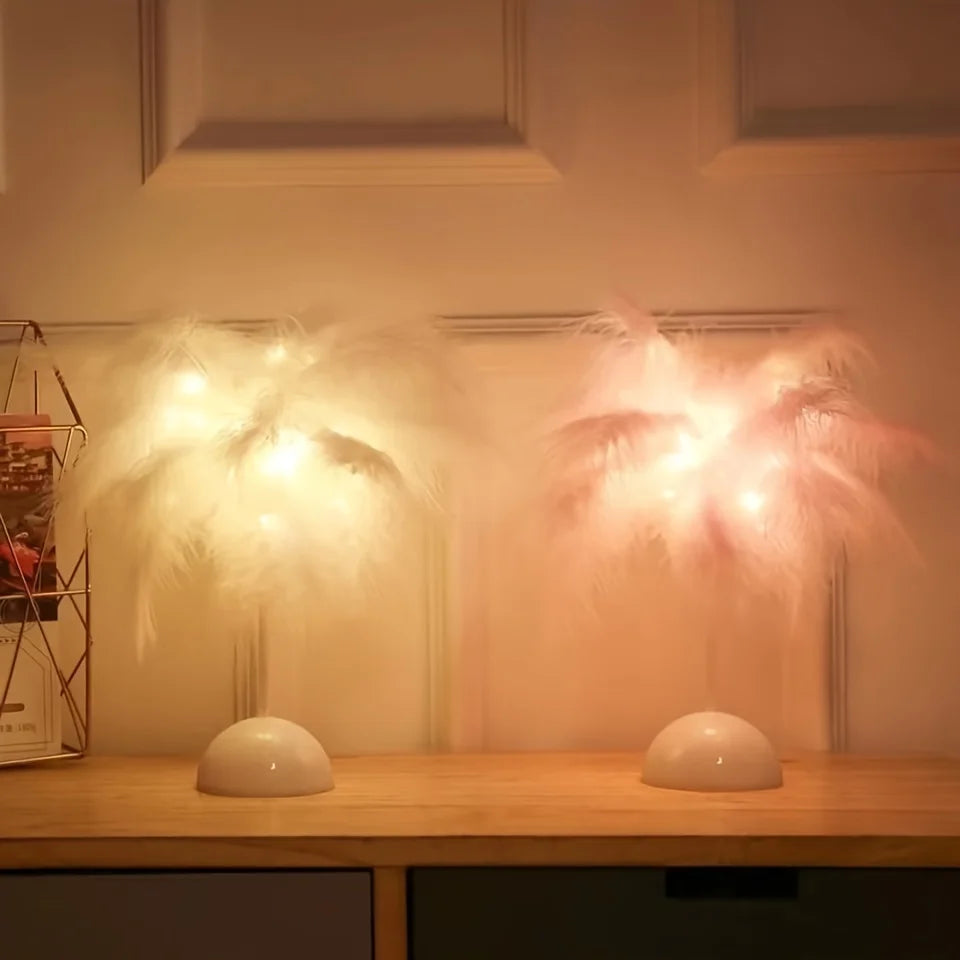 DreamGlow - Creative Table Lamp with Feathers