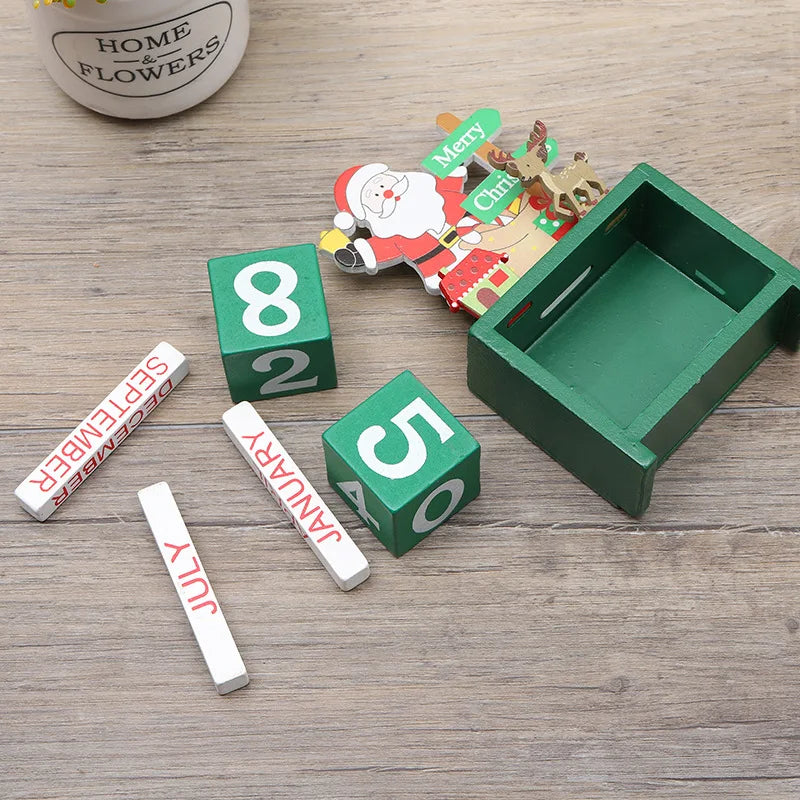 CalendrierJoyeux - Wooden Santa Christmas Tree for Decoration