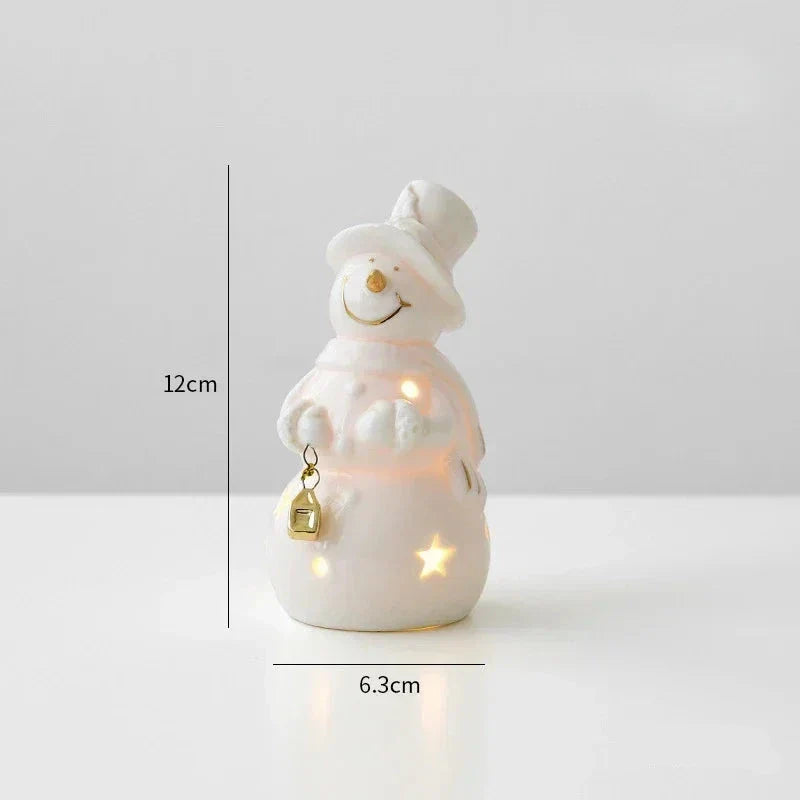 Snowman Gloss - Illuminated Ceramic Snowman 