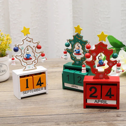 CalendrierJoyeux - Wooden Santa Christmas Tree for Decoration