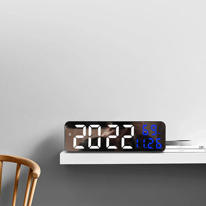 LumiTech - LED Digital Wall Clock with Temperature and Humidity Display