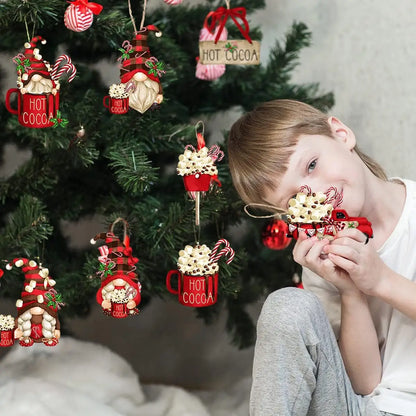 PendantsFestifs - Wooden Gnomes for DIY Christmas Decorations 