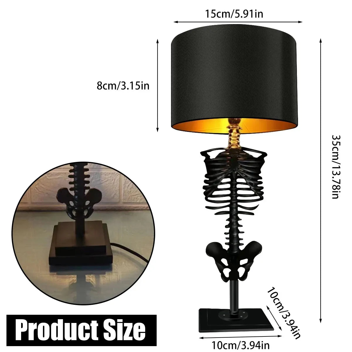 Gothic Skeleton Table Lamp 