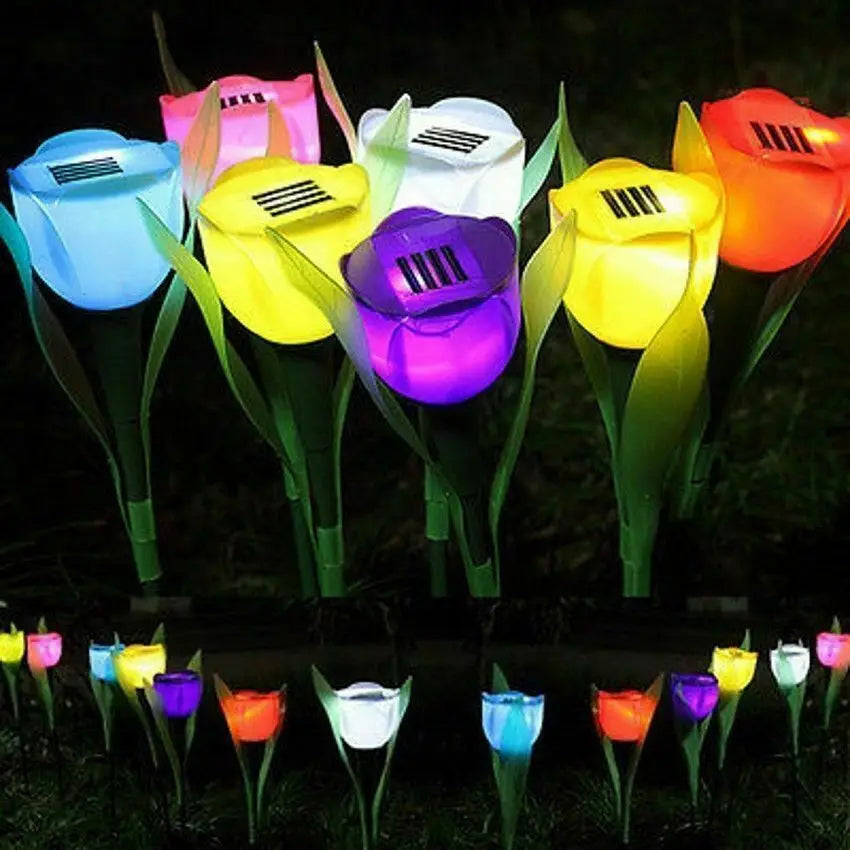 PetalGlow - Solar Tulip Flower Lamps