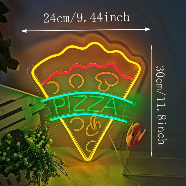 QuickBite - Fastfood Neon Bord Nachtlamp