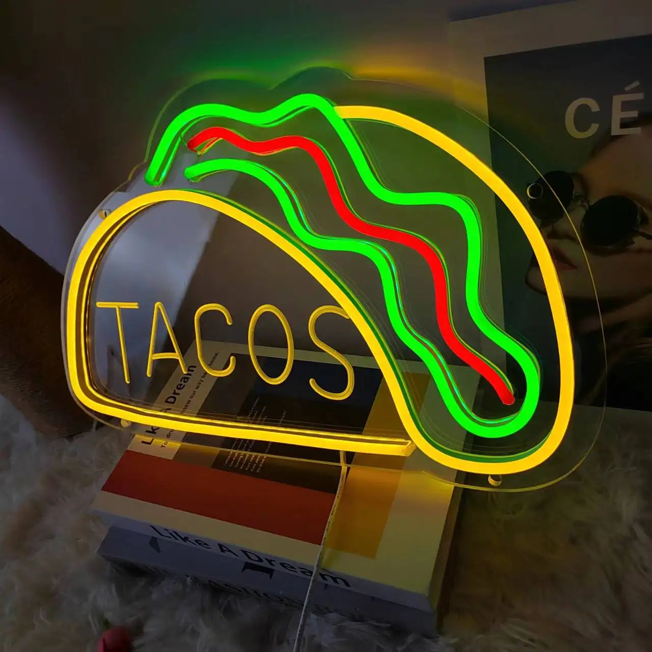 QuickBite - Fastfood Neon Bord Nachtlamp