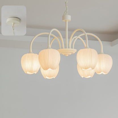 Tulip – Elegant Matcha Chandelier