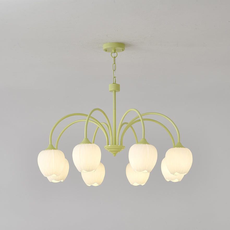 Tulip – Elegant Matcha Chandelier