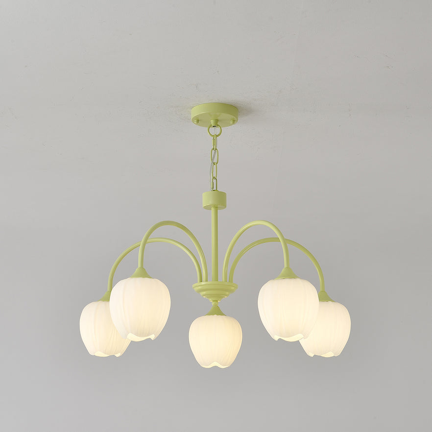 Tulip – Elegant Matcha Chandelier