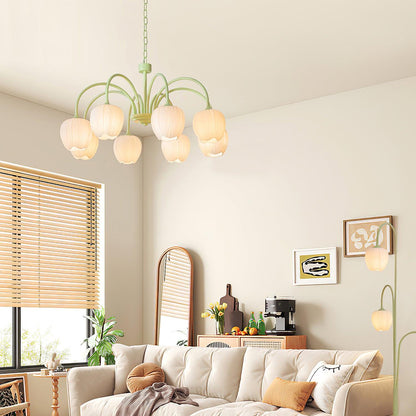 Tulip – Elegant Matcha Chandelier