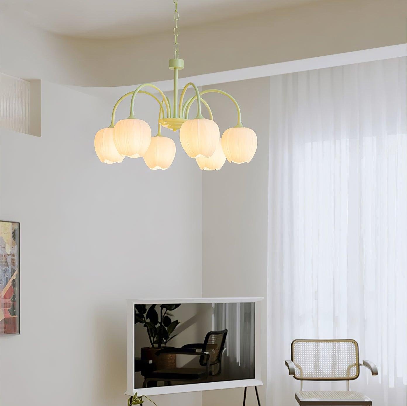 Tulip – Elegant Matcha Chandelier