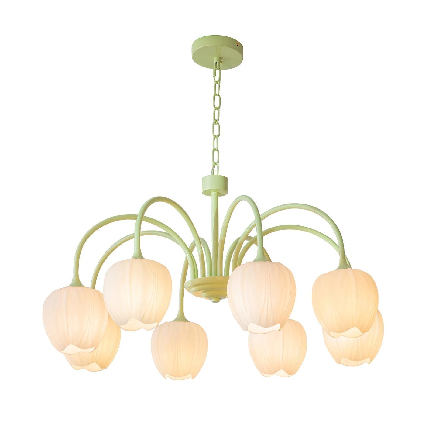 Tulip – Elegant Matcha Chandelier