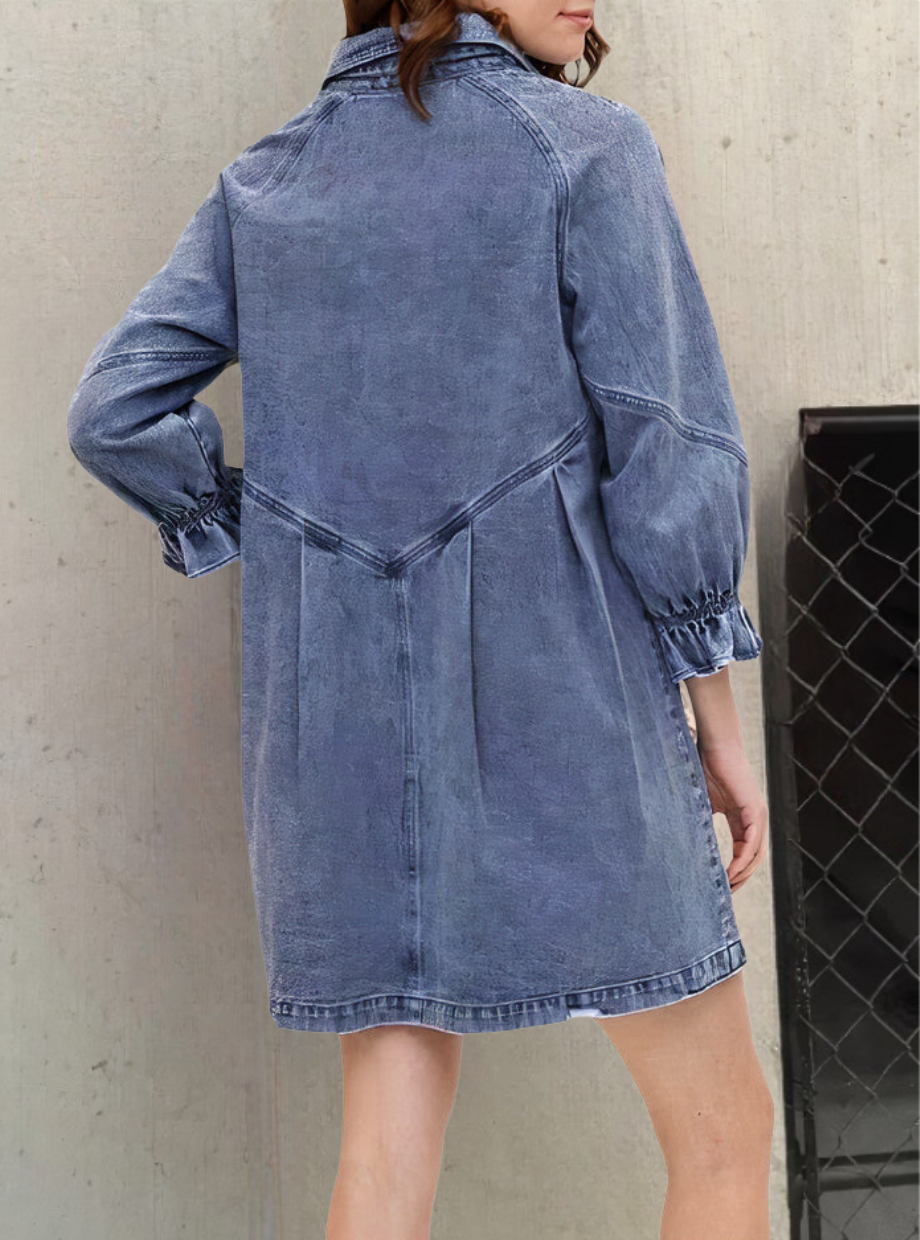 Urban Chic - Denim jurk met lange mouwen | Stijlvol en Comfortabel