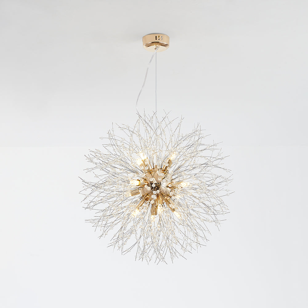 Elegant LED Pendant Lamp Luna - White &amp; Gold Metal