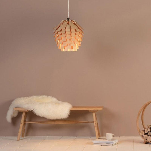 ArtichokeCharm – Rustic wooden pendant lamp 