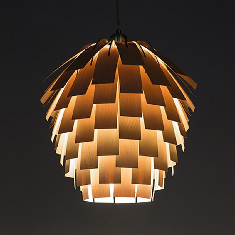 ArtichokeCharm – Rustic wooden pendant lamp 