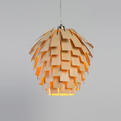 ArtichokeCharm – Rustic wooden pendant lamp 