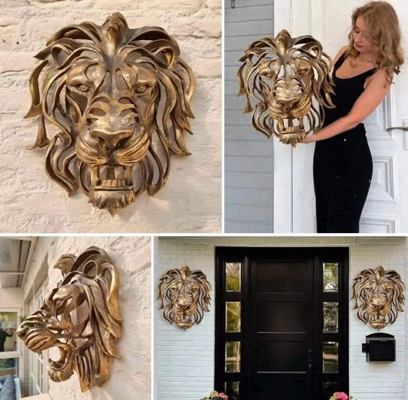 RegalRoar Lion - Lion Head Wall Sculpture 