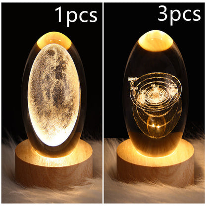 3D Galaxy Crystal Ball LED Night Light 