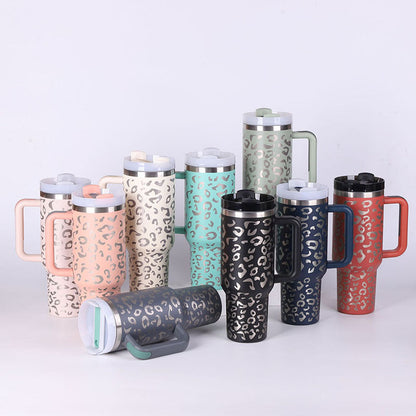 Insulated Mug with Handle and Straw | 40 oz