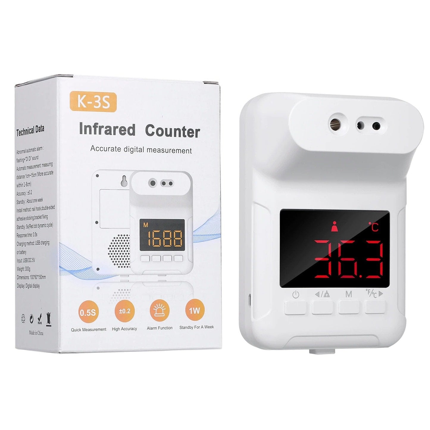 Wall Thermometer | Non-Contact Forehead Thermometer