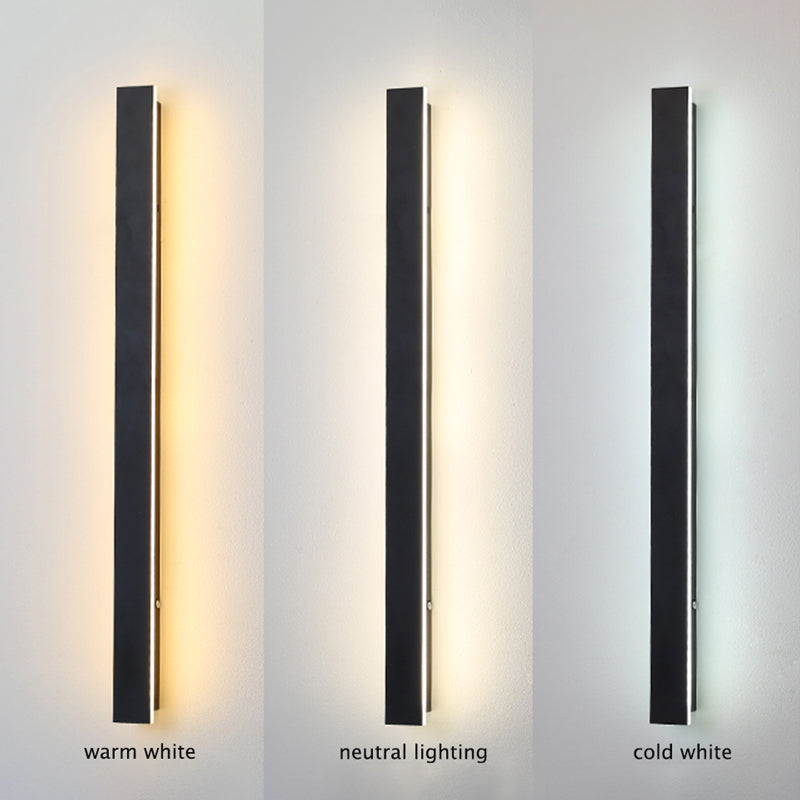 Edge Modern Design LED Wall Lamps Black Metal for Garden and Hallway 