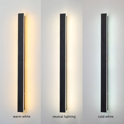 Edge Modern Design LED Wall Lamps Black Metal for Garden and Hallway 