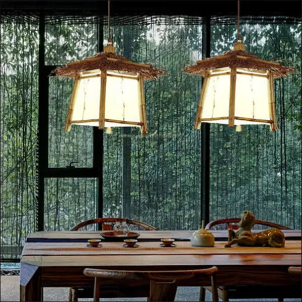 Eastern Retreat Bamboo Chandelier 