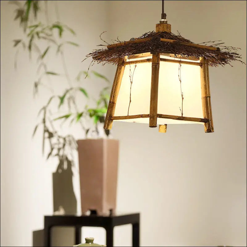 Eastern Retreat Bamboo Chandelier 