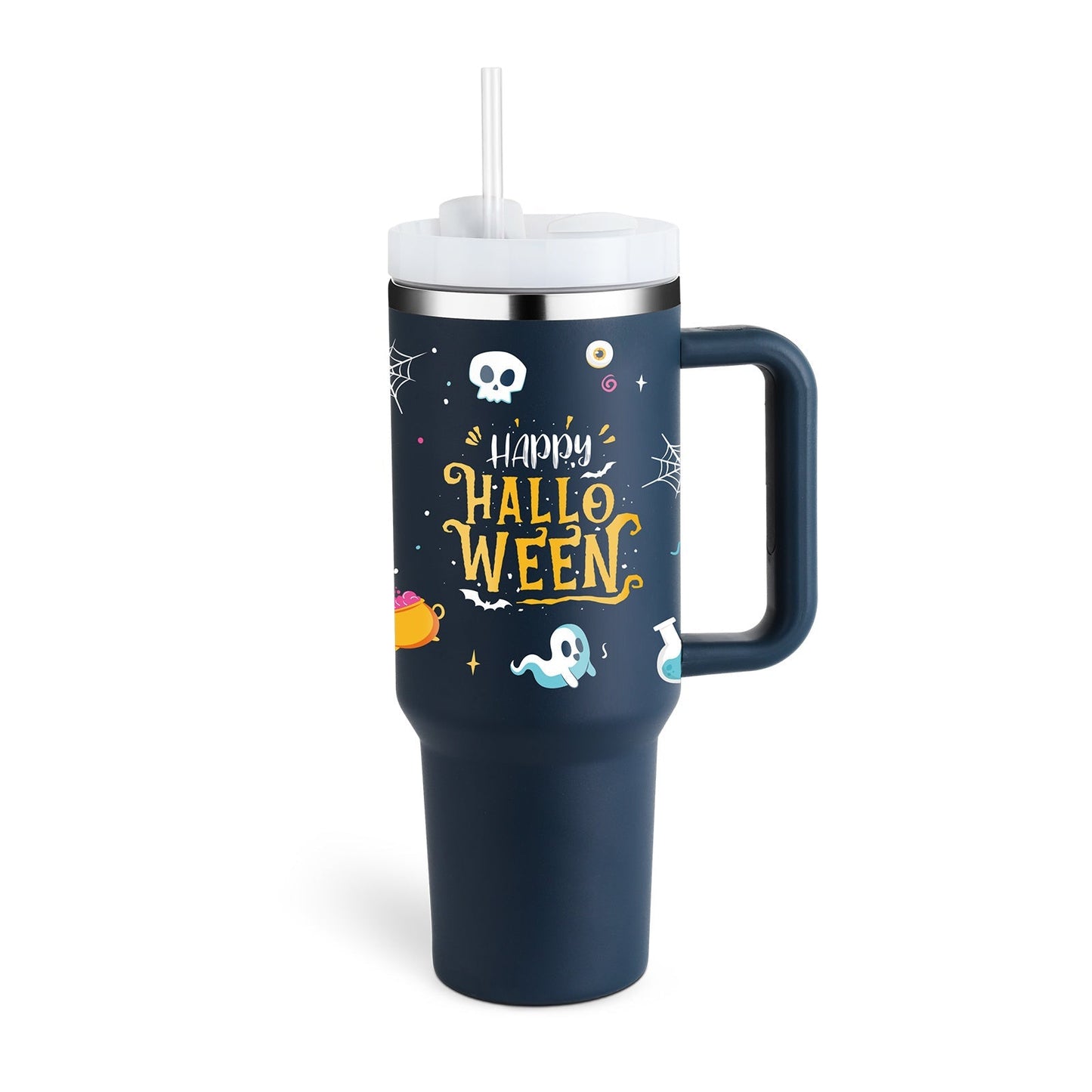 Insulated Mug with Handle and Straw | 40 oz