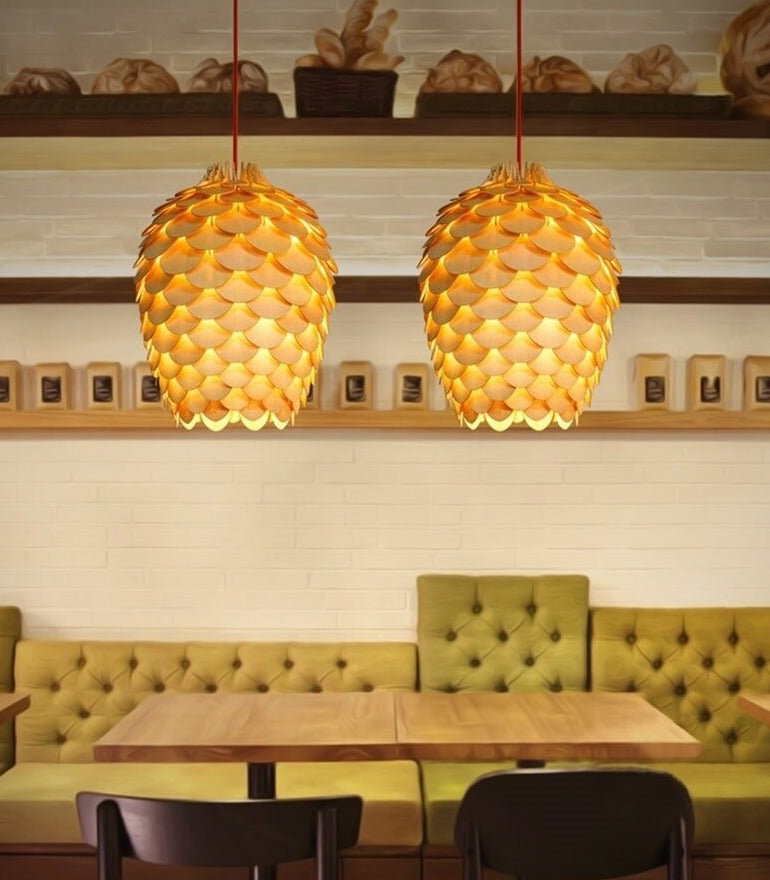 Modern Art Oak Pinecone Pendant Lamps