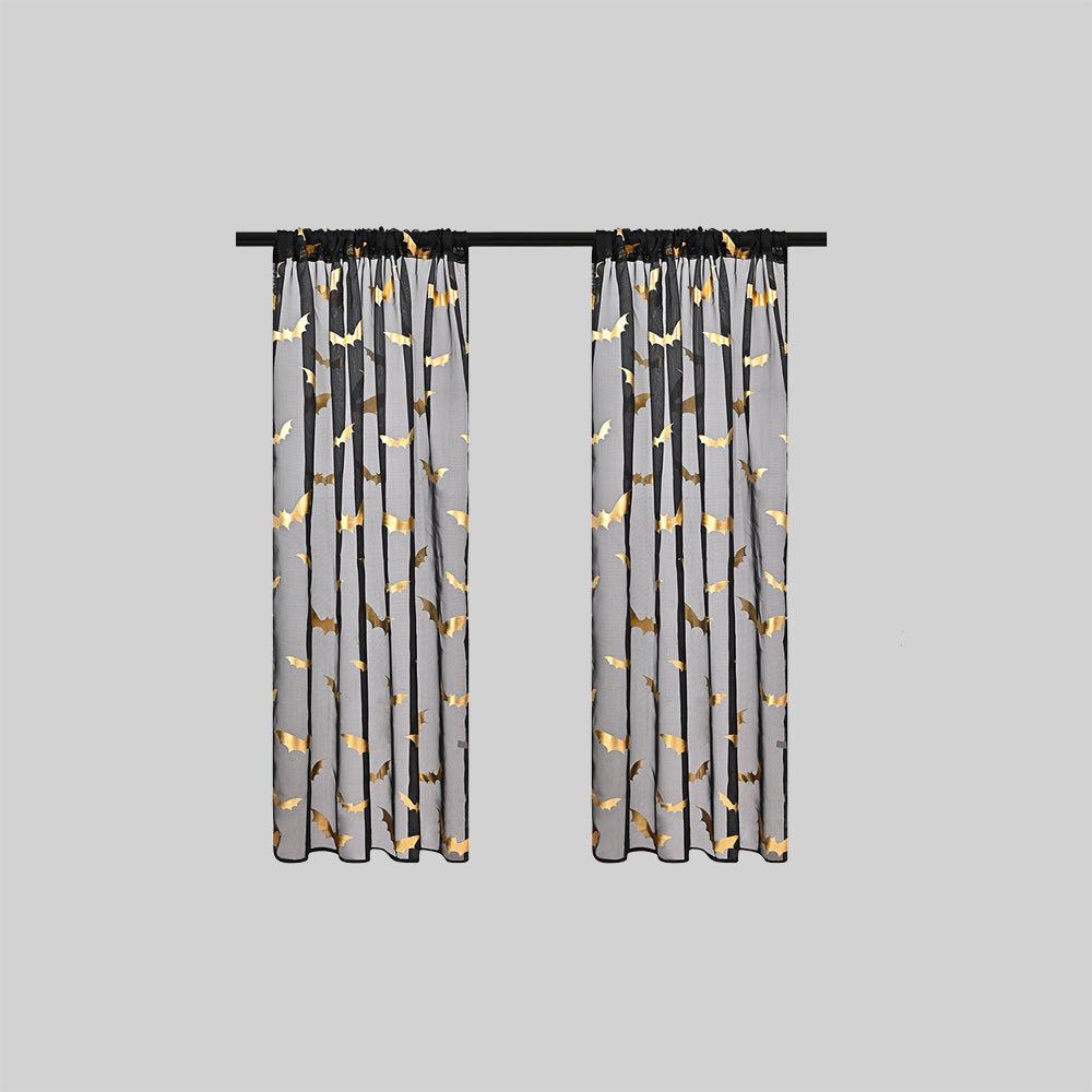 BatShade - Transparent Polyester Curtains with Bat Pattern