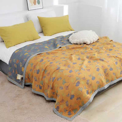 LeafLux - Reversible cotton duvet cover with leaf motif