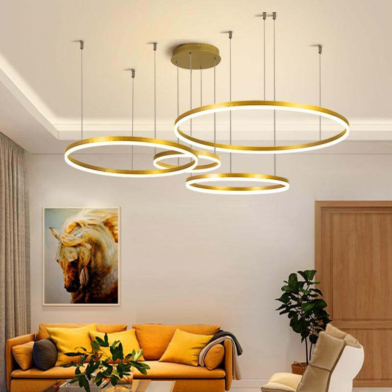 LunaGlow – Elegant Circular Metal Chandelier 