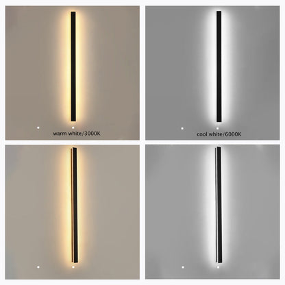 Edge Modern Design LED Wall Lamps Black Metal for Garden and Hallway 