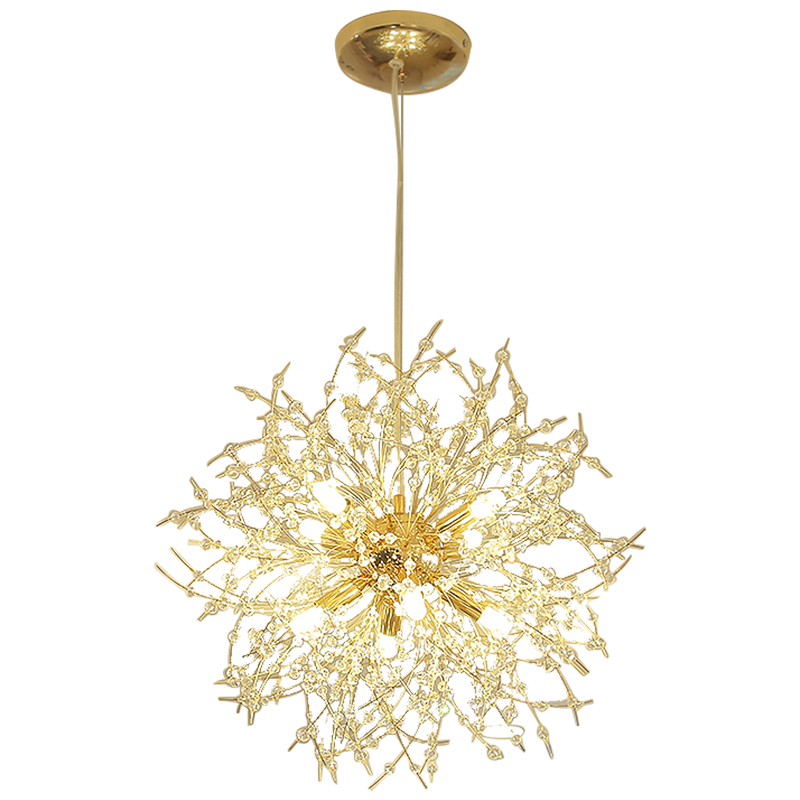 Elegant LED Pendant Lamp Luna - White &amp; Gold Metal